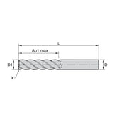 Solid Carbide End Mills •  VariMill Chip Splitter • Series 571T • Radiused • 5 Flute • Cylindrical Shank • Inch - Big-tools Industrial Supply Tools for Metal Cutting